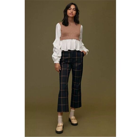 NEW Anthropologie Ruffled Layered Mock Neck Top Sweater - Picture 5 of 10